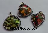 CGP1564 45*50mm freeform sea sediment jasper pendants