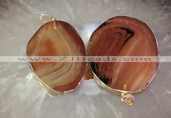 CGP2012 30*50mm - 50*80mm freeform agate slab pendants wholesale