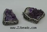 CGP219 30*40mm - 35*45mm freeform druzy amethyst pendants