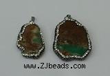 CGP221 20*35mm - 30*40mm freeform australia chrysoprase pendants