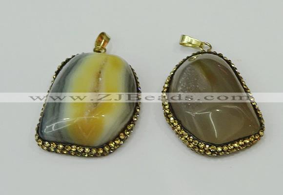 CGP223 30*40mm - 35*45mm freeform agate gemstone pendants