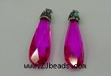 CGP235 20*80mm faceted teardrop crystal glass pendants wholesale