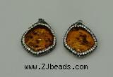 CGP275 28*32mm - 30*35mm freeform synthetic amber pendants
