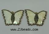 CGP297 45*65mm butterfly pearl shell pendants wholesale