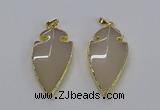 CGP3001 22*45mm arrowhead agate gemstone pendants wholesale