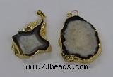 CGP3010 30*40mm - 35*45mm freeform druzy agate pendants