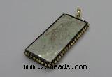 CGP3021 30*60mm - 40*60mm rectangle green apple jasper pendants