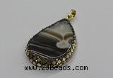 CGP3046 30*45mm - 35*60mm flat teardrop druzy agate pendants