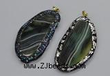 CGP3068 40*65mm - 40*70mm freeform line agate pendants