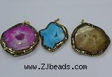 CGP3087 40*50mm - 50*65mm freeform druzy agate pendants