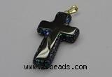 CGP3097 35*55mm cross agate gemstone pendants wholesale