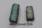 CGP3101 15*45mm - 15*55mm rectangle druzy agate pendants