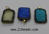 CGP3102 25*35mm rectangle druzy agate pendants wholesale