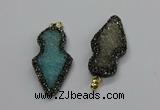 CGP3107 22*50mm arrowhead druzy agate pendants wholesale