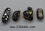 CGP3129 20*40mm - 25*45mm freeform druzy agate pendants