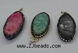 CGP3133 25*50mm - 25*55mm oval druzy agate pendants wholesale