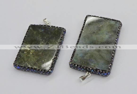 CGP3151 35*50mm - 40*60mm rectangle labradorite gemstone pendants