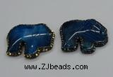 CGP3174 50*55mm elephant agate gemstone pendants wholesale