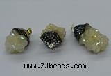CGP3193 20*30mm - 25*40mm nuggets plated druzy quartz pendants