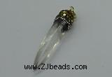 CGP3221 12*45mm - 15*55mm sticks white crystal pendants