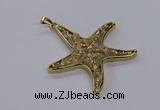 CGP3230 55*58mm starfish druzy agate pendants wholesale