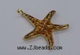 CGP3231 55*58mm starfish druzy agate pendants wholesale