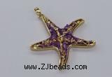 CGP3232 55*58mm starfish druzy agate pendants wholesale