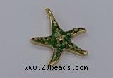 CGP3235 55*58mm starfish druzy agate pendants wholesale