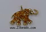 CGP3241 35*60mm elephant druzy agate pendants wholesale