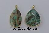 CGP3278 30*45mm - 35*50mm faceted teardrop ocean agate pendants