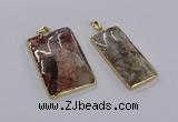 CGP3334 25*50mm - 35*55mm rectangle crazy lace agate pendants