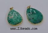 CGP3336 35*45mm - 35*50mm flat teardrop fossil coral pendants