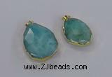 CGP3341 25*35mm - 30*40mm faceted freeform blue sponge quartz pendants