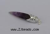 CGP3365 15*50mm - 16*65mm sticks amethyst gemstone pendants