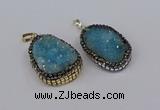 CGP3373 25*35mm - 30*40mm freeform druzy quartz pendants