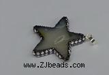 CGP3376 45*45mm star druzy agate pendants wholesale