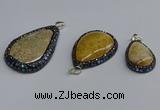 CGP3415 22*35mm - 35*50mm flat teardrop fossil coral pendants