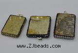 CGP3423 35*60mm - 40*50mm rectangle fossil coral pendants