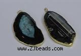 CGP3439 36*70mm - 40*80mm freeform druzy agate pendants wholesale