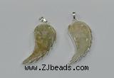 CGP3483 22*45mm - 25*50mm wing-shaped fossil coral pendants