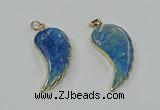 CGP3495 22*45mm - 25*50mm wing-shaped fossil coral pendants