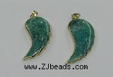 CGP3496 22*45mm - 25*50mm wing-shaped fossil coral pendants