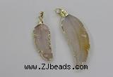 CGP3513 20*45mm - 25*65mm wing-shaped agate pendants