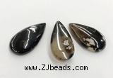 CGP3522 30*55mm - 35*60mm flat teardrop sakura agate slab pendants