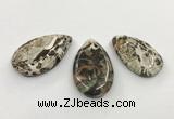 CGP3536 25*40mm - 28*48mm flat teardrop ocean agate slab pendants