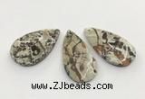 CGP3537 32*58mm - 35*62mm flat teardrop ocean agate slab pendants