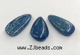 CGP3546 22*45mm - 25*50mm flat teardrop chrysanthemum agate slab pendants