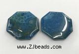 CGP3549 50mm - 53mm octagonal chrysanthemum agate slab pendants