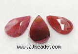 CGP3565 35*55mm faceted flat teardrop agate pendants wholesale