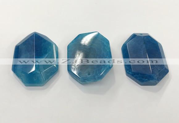 CGP3592 32*42mm faceted octagonal agate pendants wholesale